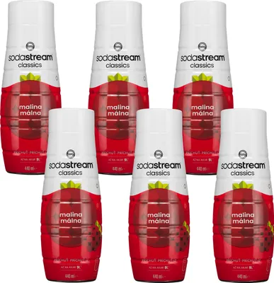 Produktbild von Sodastream Sirup Himbeere 6x440ml Konzentrat für 9L Getränk Set