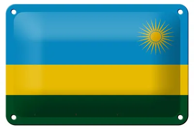 Produktbild von Blechschild Flagge Ruandas 18x12cm Flag of Rwanda Dekoration