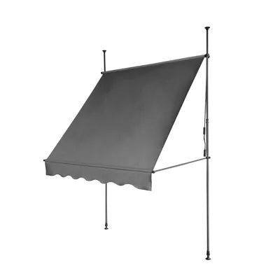 Produktbild von SVITA Klemmmarkise 200x120cm 280g/m² Balkonmarkise Sonnenschutz Markise Dunkelgrau Anthrazit