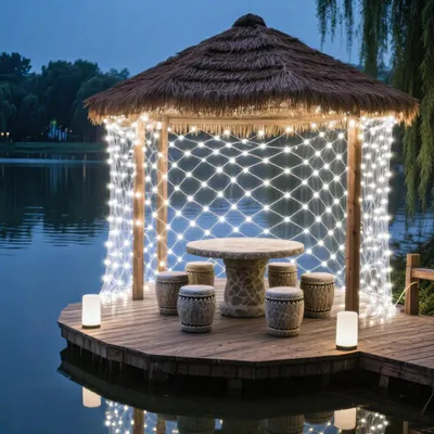 Immagine prodotto di Ikodm, rete luminosa con 300 LED, dimensioni 4,5x1,6 m, 8 modalità, ideale per decorazioni interne per Natale, matrimoni, feste, giardini, balconi. Luce bianca fredda