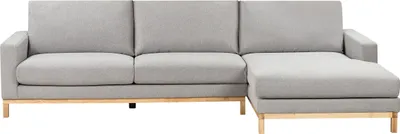 Produktbild von BELIANI 4-Sitzer Ecksofa Links Grau Stoffbezug mit Breiten Hohen Armlehnen Hohe Rückenlehne Diecke Sitzkissen Modern Wohnzimmer Stoffsofa
