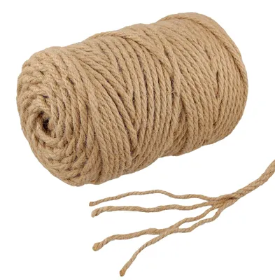 Immagine prodotto di Spago di juta naturale, 6 mm x 100 metri, ideale per lavori manuali e artigianato