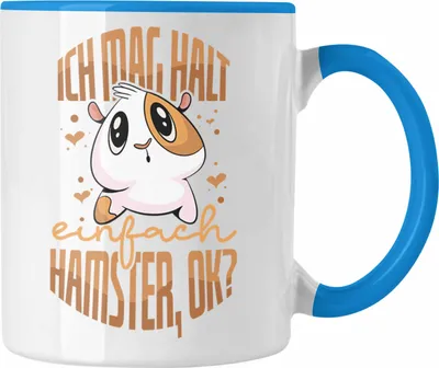 Produktbild von Trendation  Lustige Tasse für Hamster Besitzer als Geschenkidee Hamster Fan Ich Mag Halt Einfach Hamster (Blau)