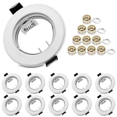 Produktbild von Set mit 10 GU10 Einbaurahmen, mattweiß