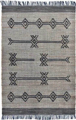 Image de Tapis de jute fait main avec motif oriental TLIPO