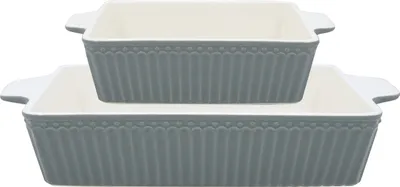 Produktbild von Greengate Alice Auflaufform stone grey small Set2