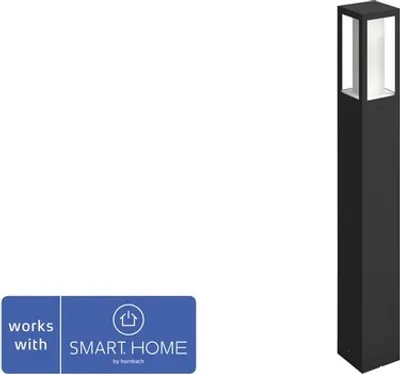 Produktbild von Philips Hue White and Color ambiance Impress Outdoor Wegeleuchte schwarz, Intelligente Sockel-/Pfostenbeleuchtung, Bluetooth/Zigbee, Schwarz, LED, Glas, Nicht austauschbare(s) Leuchtmittel