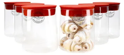 Obrázek produktu pro Bormioli 6dílná sada zavařovacích sklenic Omnia 0,75 l se silikonovým víčkem Zavařovací sklenice