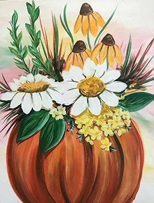 Diamond Painting Set 30x40cm, Chrysant Pflanze, runde Steine, Kristall