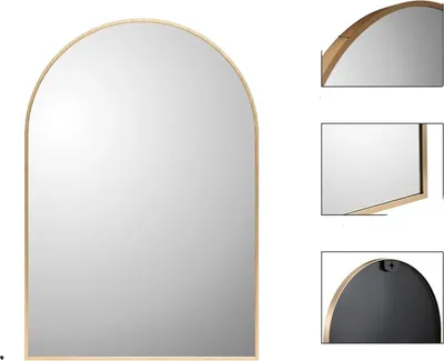 Produktbild von Badezimmer Spiegel, Rahmen, Wandmontiert, Gewölbt 96x66cm, Aluminium