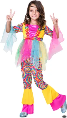 Produktbild von Hippie-Kostüm aus Tüll für Mädchen 5-6 Jahre (110-122 cm)