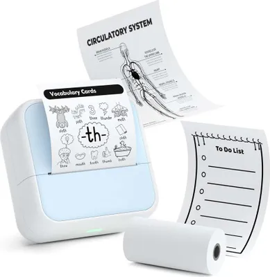 Produktbild von INF 58mm Bluetooth Thermodrucker - Tragbarer Etikettendrucker für iOS & Android Blau