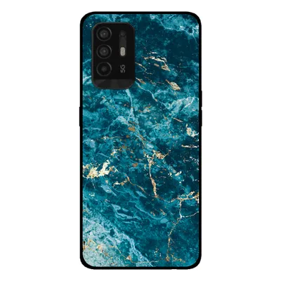 Image de Smartphonica Coque pour OPPO A94 5G avec impression marbre - Coque arrière TPU design marbre - Bleu