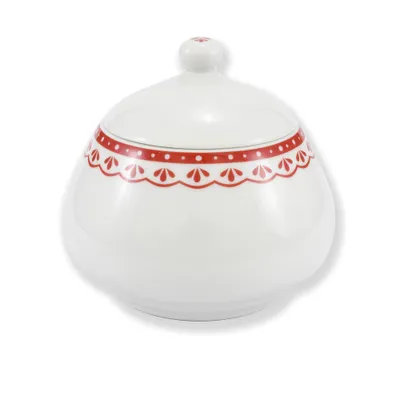 Obrázek produktu pro Cukřenka, 0,30 l, HyggeLine, červená, Leander, český porcelán Bez monogramu: Bez monogramu