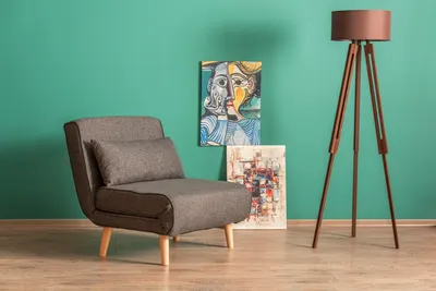 Produktbild von Hanah Home, Folde Single - Dark Grey, 1-Sitzer-Schlafsofa, 100 % METALL, Dunkelgrau, 180 x 80 cm