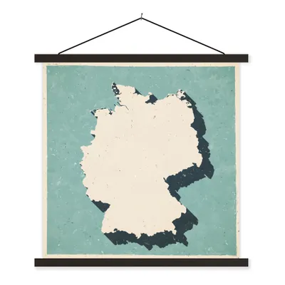 Produktbild von MuchoWow® Textilposter Vintage-Karte von Deutschland 90x90 cm mit schwarzem Rahmen - Magnetisches