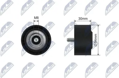 Produktbild von NTY RNK-ME-048 Spannrolle Keilrippenriemen 54mm passend für MERCEDES-BENZ C-Klasse Limousine (W204) E-Klasse Limousine (W211) C-Klasse T-modell (S204)