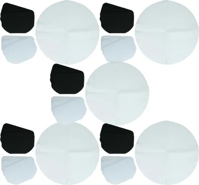 Produktbild von vhbw 30x Papierfilter, 15x Aktivkohlefilter, 15x Fettfilter kompatibel mit DeLonghi F17221, D690C, D677UX, D665U, D612U Fritteuse - 60-tlg. Filter-Set