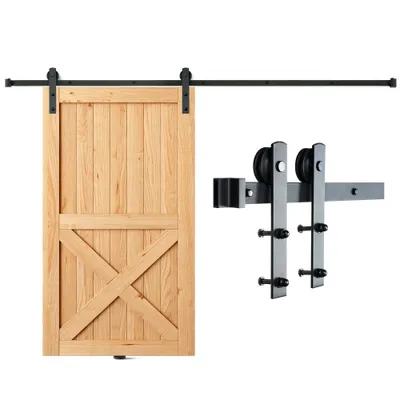 Obrázok produktu pre 244cm posuvné dvere s posuvným systémom v tvare I s 2-dielnymi koľajnicami - Nosnosť 150kg - Bežecká dráha - Vhodné pre dvere s hrúbkou 32-45mm, šírka 1,12-1,32m