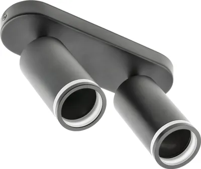 Produktbild von GTV - Deckenleuchte SOLIS | Schwenkbar 2*GU10 | Deckenstrahler 2 Flammig Schwarz, Deckenlampe Wandstrahler Drehbar, Spotlight Lampe Deckenspots für Küche, Schlafzimmer, Wohnzimmer (Ohne Leuchtmittel)