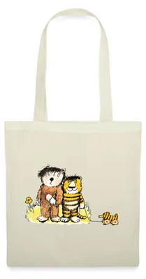 Produktbild von Spreadshirt Janosch Tiger, Bär und Tigerente auf Wiese Stoffbeutel, One size, Natur