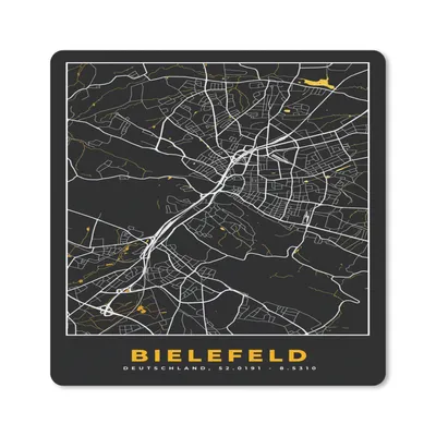 Produktbild von MuchoWow® Mauspad Mousepad Bielefeld - Karte - Stadtplan - Gold - Deutschland 30x30 cm - Mousepads - Maus Mat - Pad - Mausunterlage - Gaming