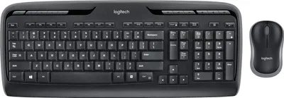 Produktbild von Logitech MK330, Standard, Kabellos, RF Wireless, QWERTY, Schwarz, Grau, Maus enthalten