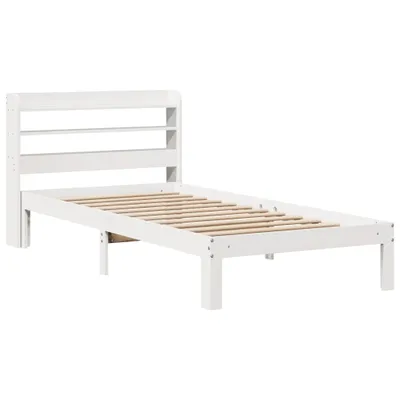 Produktbild von Bettgestell mit Kopfteil ohne Matratze Weiß 100x200 cm