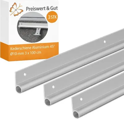 Produktbild von Kederschiene für Wohnmobil Wohnwagen 3er Set Aluminium 45 Grad 10 mm Kederleiste zur Dachmontage für Vorzelt Markise 100 cm