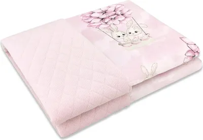 Produktbild von Baby-Delux Babydecke Kuscheldecke Premium zweiseitig Baumwolle Samt Velvet 75×100 Häschen rosa