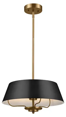 Produktbild von Elstead Luella Pendelleuchte E14 3-fach Schwarz und Messing