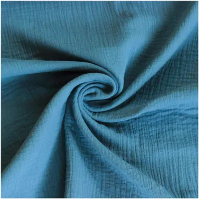 50x130cm Musselin Stoff uni Oeko-Tex zertifiziert Meterware Mulltuch mittelblau