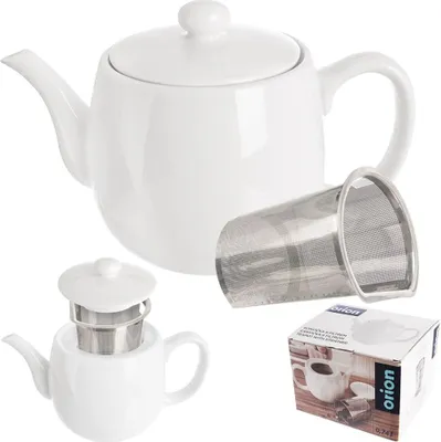 Zdjęcie produktu dla Orion czajniczek porcelanowy Czajniczek z pokrywką i sitkiem wykonany z białej porcelany MONA 700 ml