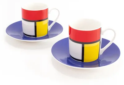 Zdjęcie produktu dla Sklep internetowy muzeum – zestaw do espresso, kolekcja Mondriaan