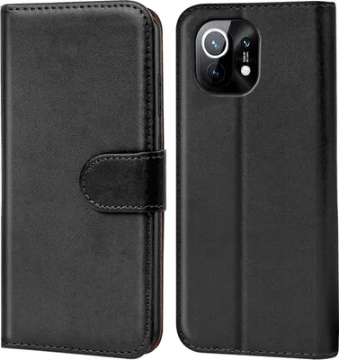 Produktbild von Conie Klapp Tasche für Xiaomi Mi 11 Kartenfach Rundumschutz Hülle in Schwarz