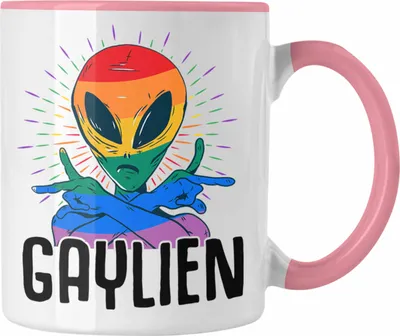 Produktbild von Trendation - Gaylien Tasse Geschenk Schwule Lesben LGBTQ Bisexuel Transgender Geschenkidee (Rosa)