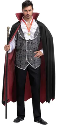 Productafbeelding van Heren Halloweenkostuum, middeleeuwse vampier, deluxe, rood en zilver