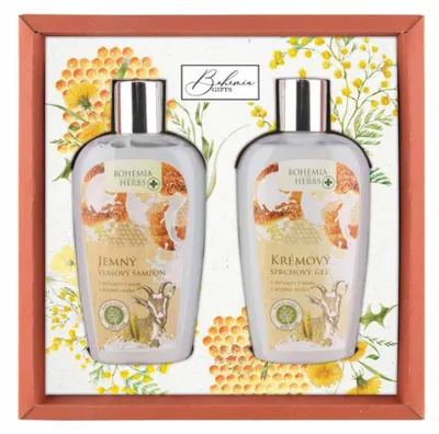 Obrázek produktu pro Kosmetická sada s kozím mlékem sprchový gel 250 ml a šampon 250 ml