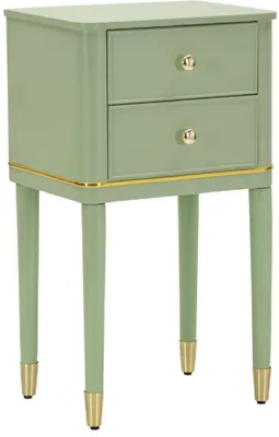 Produktbild von Mauro Ferretti Nachttisch Camille Salbeigrün Gold 40x30x71 cm