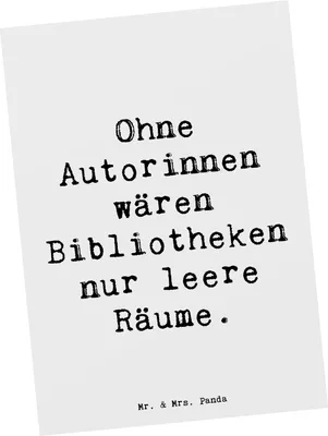 Produktbild von Mr. & Mrs. Panda Postkarte Spruch Autorin Magie - Weiß - Geschenk, Liebe zum Schreiben, Postkarten, Fotokarte, bildkarte, Geschenke für Berufstätige, Beruf, Kreativität