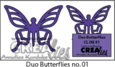 Produktbild von Crealies Duo Butterflies no. 1 Stanzschablone Duo Schmetterlingen
