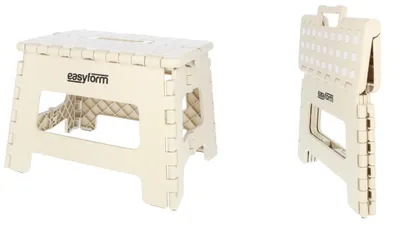 Zdjęcie produktu dla Schodek, składany, 22 cm, udźwig do 150 kg, z uchwytem, kolor beżowy