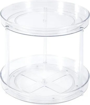 Immagine prodotto di Organizer girevole per frigorifero a 2 ripiani, trasparente, 23,5 cm, per erbe aromatiche