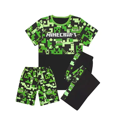 Produktbild von Minecraft - "Gamer" Schlafanzug für Jungen NS7036 (128) (Grün/Schwarz)