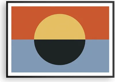 Produktbild von Gerahmtes Poster - Schwarzer Rahmen - Abstraktion Halbkreis Kontrast - 100x70 cm - Wand Bild - Wanddeko - Wandbilder - Kunstposter - Wandposter - Bilderrahmen - Bilder - Kunstdruck - P2BAA100x70-4604