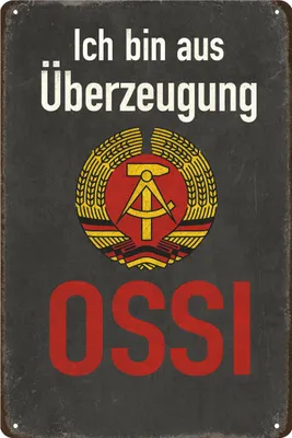 Produktbild von Blechschild AstraDesign 20x30 cm „Aus Überzeugung Ossi“ – Metallschild Wanddeko, Schild, Geschenkidee