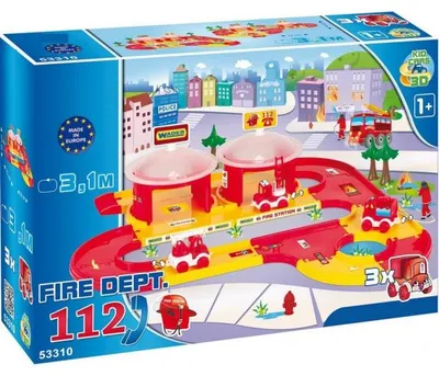Image de Caserne des pompiers avec circuit et voitures - wader - 53310