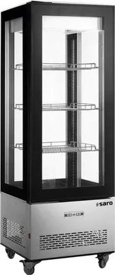 Produktbild von SARO Kühlvitrine 400 Liter, Modell LEONIE Kuchenvitrine, Standgerät, Rollen, Edelstahl, Bäckerei, Restaurant, Kiosk, Kühlen, Lagern, Präsentieren