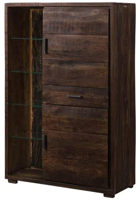 Produktbild von MASSIVMOEBEL24 Highboard Akazie 100x40x150 dunkelbraun lackiert BARK #206