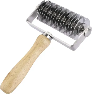 Produktbild von Pizzaschneider Edelstahl Rolle | Für Kuchen Pizzateig Gebäck | 12,5x4,2x18,7cm | Küchenhelfer